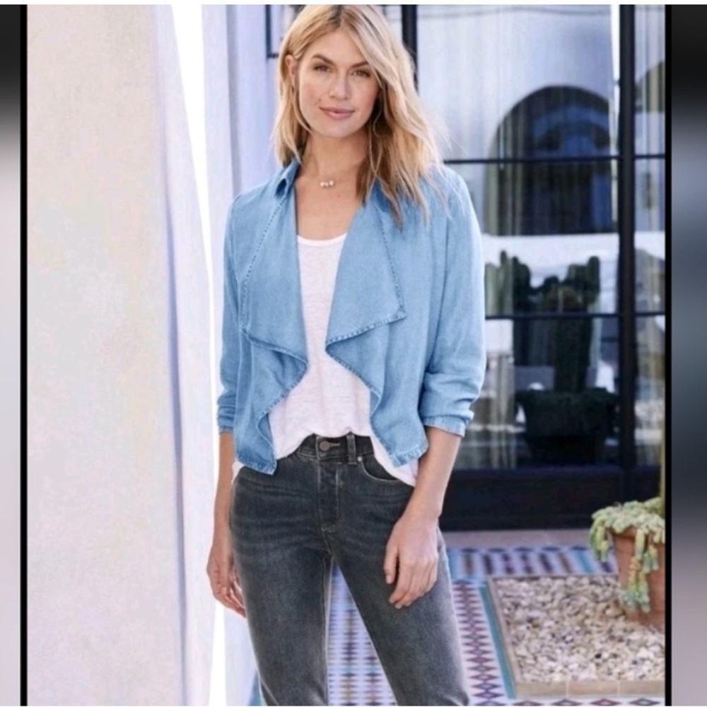 Soft Surroundings Light Blue Denim Jacket - Picture 2 of 5